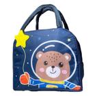 Bolsa Térmica Infantil Lancheira Escolar Marmita C/Alça Estampas Animais  Fofos 3D (PINGUIM AZUL)