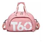 Bolsa Mala Mochila T60 Academia Bagagem Viagem Cor Rosa Clar