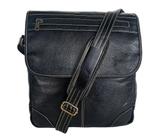 Bolsa Masculina Carteiro Tiracolo De Couro Legítimo Preto