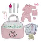 Bolsa Maternidade Rosa c Roupa+Acessórios+Fralda Bebê Reborn