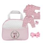 Bolsa Maternidade Rosa com Roupas para Boneca Bebê Reborn