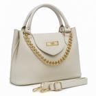 Bolsa Média Feminina Detalhes De Corrente Com Alça Transversal E Divisórias