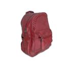 Bolsa Mochila Passeio Luxo Couro Vermelho Matelassê