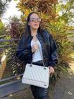 Bolsa nati feminina off white / couro legitimo