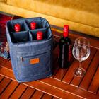 Bolsa Para 4 Garrafas Porta Vinho Wine Bag Cooler Cerveja Gin Champanhe Termica - PV4 - JEANS