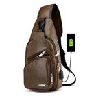 Bolsa Pochete Mochila Peito Ombro Transversal USB Masculina