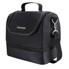 Bolsa Portátil Com Isolamento Térmico Fitness Preta Lisa Com 2 Compartimentos