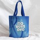 Bolsa Sacola Artesanal de Tecido Novembro Azul Laço