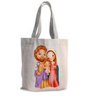 Bolsa Sacola Artesanal de Tecido Sagrada Família Aquarela