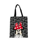 Bolsa Sacola Preta Retangular Rosto Minnie 40x33cm Disney