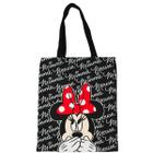 Bolsa Sacola Preta Retangular Rosto Minnie 40X33Cm - Disney