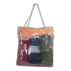 Bolsa sacola transparente com zíper bolso frontal tamanho médio para clubes ,cdp material PVC