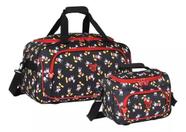 Bolsa Sacola Viagem Transversal E Frasqueira Mickey Mouse - luxcel