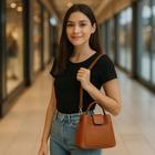 Bolsa Saquinho Transversal Regulável WilliBags Com Divisórias Internas Alça de Mão e Bolso Externo