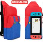 Bolsa Sling Compatível Com Nintendo Switch Oled Lite Vermelha e Azul Mario