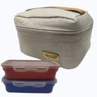 Bolsa Térmica 3 Lts Com 2 Potes Marmitas Fitness 460Ml 