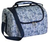 Bolsa térmica LS Bolsas Azul em soft-touch emborrachado estampa tipo jeans - BT6182