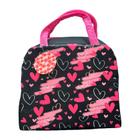 Bolsa Termica Preto e Rosa - 22x12x18cm - 1 unidade - Rizzo