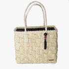 Bolsa Tote Praia Feminina Palha Alça Ombro Prática Casual