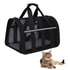 Bolsa Transporte Gato Cao Cachorro Pet Animal de Estimaçao Faixa Refletiva Segurança Pequeno Porte Passeio Viagem Aviao Carro Lazer