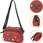 Bolsa Transversal Feminina Disney Mickey Minnie Mouse Reforçada Carteira Porta Celular Luxcel