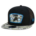 BONE 9FIFTY TRUCKER DETROIT LIONS SALUTE TO SERVICE NFL SNAPBACK ABA RETA PRETO ABA RETA SNAPBACK PRETO New Era