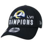 BONE 9FORTY LOS ANGELES RAMS SUPER BOWL LVI CHAMPIONS SNAPBACK ABA CURVA ABA CURVA SNAPBACK PRETO New Era