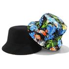 Boné Chapéu Bucket Hat Flamingo Dupla Face Preto Azul Flora