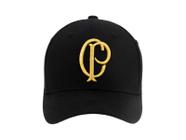 Boné Corinthians Supercap Bordado Aba Curva Relevo Dourado