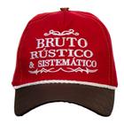 Boné Feminino Trucker Aba Curva Bruto Rústico Vermelho