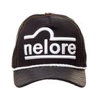 Boné Feminino Trucker Aba Curva Nelore Preto Bordado