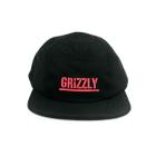 Boné grizzly aba reta stamp camper hat preto