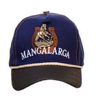 Boné Masculino Trucker Aba Curva Manga Larga Azul Bordado