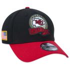 Bone New Era 39THIRTY Kansas City Chiefs Salute To Service 2022 Stretch Fit Aba Curva Stretch Fit Preto