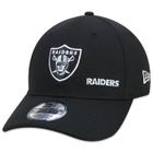 Bone New Era 39THIRTY NFL Las Vegas Raiders Core Aba Curva Preto Aba Curva Stretch Fit Preto