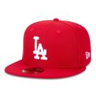 Bone New Era 59FIFTY Aba Reta MLB Los Angeles Dodgers Aba Reta Fitted Vermelho