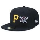 Bone New Era 59FIFTY MLB Pittsburgh Pirates Core Fitted Aba Reta Aba Reta Fitted Preto