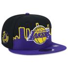 Bone New Era 9FIFTY Los Angeles Lakers Tip-Off Aba Reta Aba Reta Snapback Preto