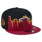 Bone New Era 9FIFTY Miami Heat Tip-Off Aba Reta Aba Reta Snapback Preto