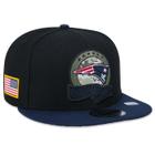 Bone New Era 9FIFTY New England Patriots Salute To Service 2022 Aba Reta Aba Reta Snapback Preto Azul