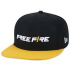 Bone New Era 9FIFTY Original Fit Snapback Free Fire Aba Reta Preto Aba Reta Snapback Preto