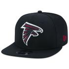 Bone New Era 9FIFTY Original Fit Snapback NFL Atlanta Falcons Aba Reta Preto Aba Reta Snapback Preto