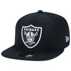 Bone New Era 9FIFTY Original Fit Snapback NFL Las Vegas Raiders Aba Reta Preto Aba Reta Snapback Preto