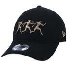 Bone New Era 9FORTY Desestruturado Old Culture Aba Curva Aba Curva Strapback Preto