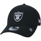 Bone New Era 9FORTY Snapback NFL Las Vegas Raiders Aba Curva Preto Aba Curva Snapback Preto