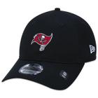 Bone New Era 9TWENTY Strapback NFL Tampa Bay Buccaneers Aba Curva Preto Aba Curva Strapback Preto