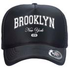 Boné Trucker Com Telinha e Ajuste Snapback Brooklyn New York