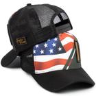 Boné Trucker Country Bandeira Eua Simprão Aba Curva