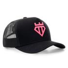 Boné Trucker Preto E Pink Diamond Trendboys Original