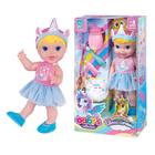 Boneca Baby Collection Unicórnio Faz Xixi com dentinho e escova e mamadeira